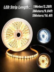 شريط إضاءة LED مرن باللون الأبيض الدافئ 16.4--3.28 بوصة، شريط إضاءة LED يعمل بالطاقة USB - 5 فولت قابل للقطع ذاتي اللصق، مناسب لإضاءة خلفية التلفزيون. مثالي لإضاءة خلفية التلفزيون والديكور الداخلي. يتميز بأداء مستقر وإضاءة عالية السطوع، مما يعزز مساحتك. - ضوء دافئ - مشاهدة 1