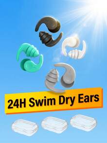 Multipurpose Swimming Ear Plugs With Layered Sound Reduction Flexible Portable Ear Plug For Swimmers Travelers Reusable Ear Plugs For Sleeping Ideal For Deep Sleep And Long Flights Silicone Swim Earplugs For Adults Outdoor Beach Pool Essentials - Multicolor - View 7
