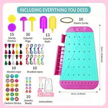 2-In-1 DIY Friendship Bracelet Making Kit, Includes 10 Pre-Cut Yarn Strings And 10 Braiding Cords, Can Be Edited Into Two Different Types Of Ropes, Suitable For Girls Aged 6-14 As Birthday Gift - Multicolor - View 4