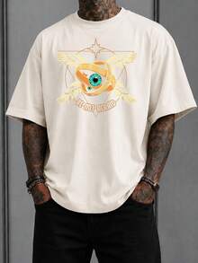Camiseta Suedine Gótica Be Not Afraid Streetwear 100% Algodão Premium Unissex Casual Lançamento Darkwear Moda de Rua - Off white - Visão 1