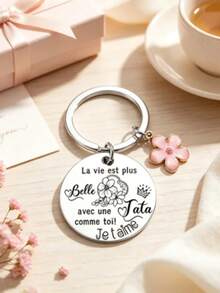 5PCS I Love You Aunt Portable Memorial Pendant, Creative Heartfelt Birthday Gift For Aunt - Silver - View 9