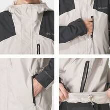 Columbia Men's Outdoor Waterproof Hard Shell Casual Sports Hiking Climbing Windproof Jacket - Black/Beige - View 6