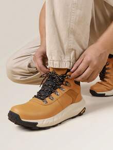 Men's Waterproof Hiking Boots Lightweight, Mid-Cut Trekking Shoes With DriftShield Technology Designed For Outdoor Enthusiasts - 棕色 - 查看 2
