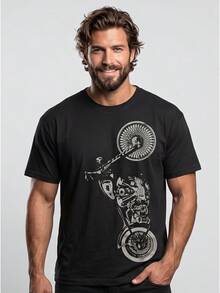 Men T-Shirts - 黑色 - 查看 1