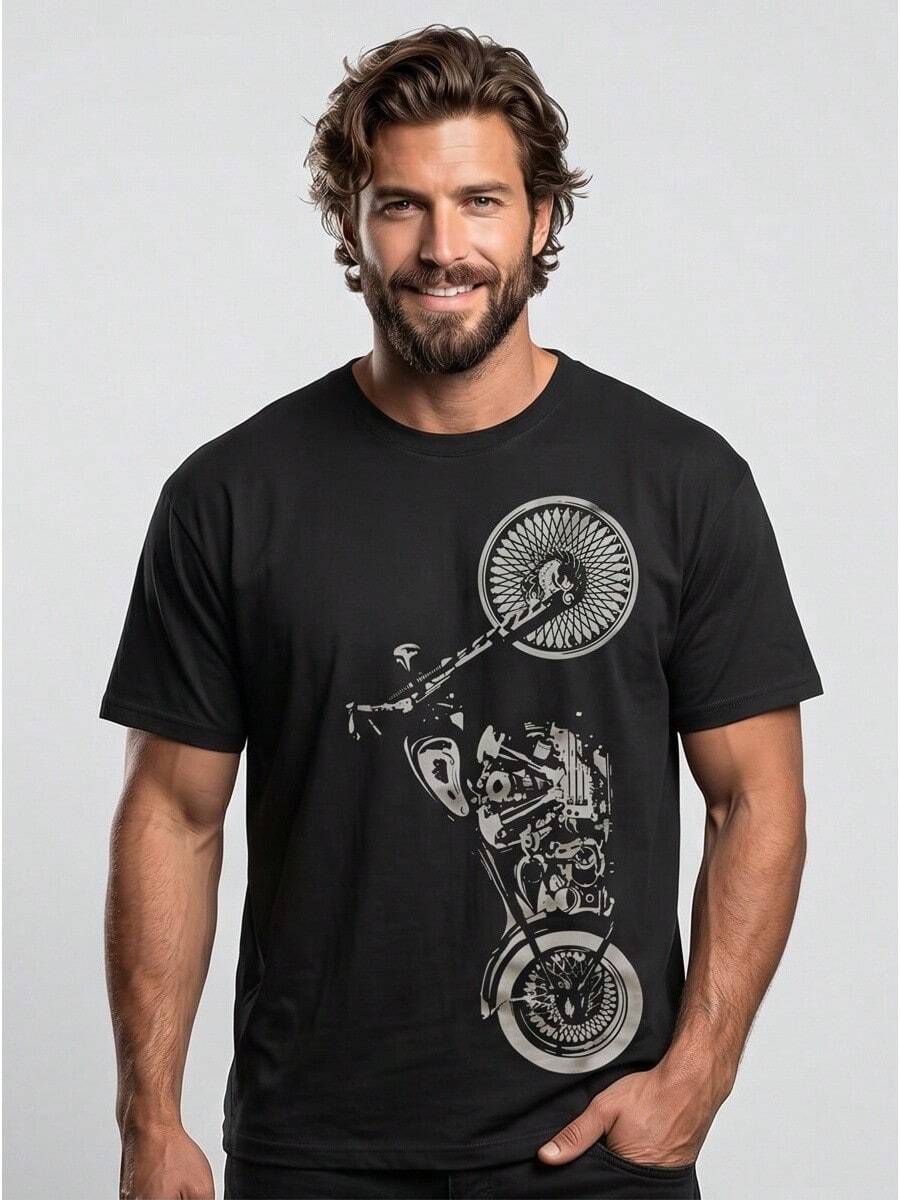 Men T-Shirts - 黑色 - 查看 1