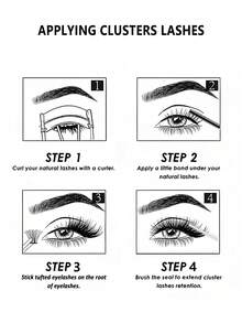 Asiteo 252pcs D-Curl 80D 8-16mm Cat Eye Cluster False Eyelashes, Bulu Mata Individual Tebal dan Panjang, Dapat Digunakan Kembali, Ciptakan Riasan Idul Fitri yang Dramatis - D - View 10
