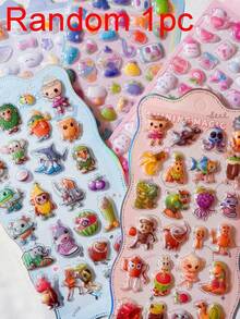 3D Cute Mini 3D Stickers, Decorative Stickers, Suitable For Phone Cases, DIY Notebooks, Scrapbooks, Planner Decoration - Multicolor - View 10