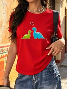 Women T-Shirts - 紅色 - 查看 9