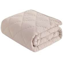 1PC Comforter, Lightweight And Warm Solid Color Quilte - Light Khaki - View 1