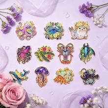 Floral Ocean Animal Lapel Enamel Pins And Brooches Badge Pins For Backpacks Bags Backpack Cool Decoration Friend For Gifts - Multicolor - View 5