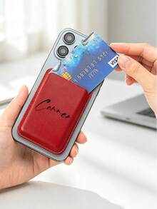 1 buah Tempat Kartu Magnetik Kustom untuk iPhone, Dilengkapi Desain Penutup Flip Kulit Imitasi, Slot Kartu Terintegrasi, dan Klip Nama Kustom, Memberikan Nuansa Mewah dan Menjadi Hadiah yang Luar Biasa. - MultiWarna - View 7