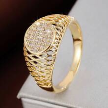 1pc Fashion Geometric Hollow Round Design Cubic Zirconia Women's Ring - Multicolor - View 13