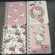 SANRIO Hello Kitty Pink Heart A7 Spiral Notebook, Random Pattern, (4pcs/Set) With Pattern And Bow Decoration, Thick Lined Paper Inside, Durable Hard Cover Design, Suitable For Study, Office Or Journaling. Randomly Delivered In Different Colors And Styles, Fun Design, Spiral Binding. - A - View 12