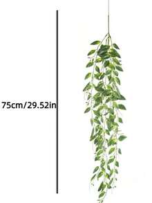 仿真植物盆栽 模擬尤加利垂吊條狀藤蔓 家居裝飾 桌面辦公室擺件 盆栽植物 - 尖豌豆 - 查看 2