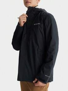 Columbia Jaket Hiking Gunung Outdoor Pria Terbaru, Mantel Softshell Olahraga Tahan Air - Hitam - View 5