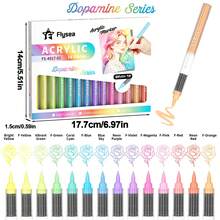 Flysea Acrylic Paint Markers, 1 Box 14 Colors, Liquid Ink Soft Tip, Waterproof Stackable Colorful Painting Graffiti, Coloring Set, First Day Of School - Multicolor - View 21