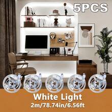 5pcs/3pcs/1pc, LED Light Strip With Switch, USB Powered Flexible Ceiling Light Strip With Button Switch, Warm White/White Light, Drill-Free Linear Light Strip Suitable For TV Backlight And Home Decor, Perfect For Weddings, Halloween, Christmas, Parties And More - White - View 23
