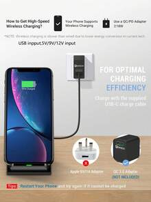 15W 二合一手機支架無線充電器，兼容 Qi 無線充電手機 8/X/11/12/13/14/15/16/17 系列 - 黑色 - 查看 10