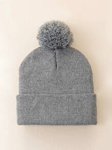 1pc Spring Autumn Winter Unisex Baby Knit Hat, Cute Pom Pom Design, Classic Solid Color, Simple Fashion Versatile, Comfortable Breathable Soft Woolen Hat, Outdoor Warm Baby Hat - Multicolor - View 16