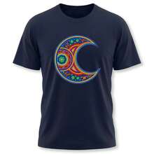 Vibrant   Moon T-Shirt | Colorful Indigenous Mexican Folk Art Design, Men's And Women's T-Shirts - White - View 7
