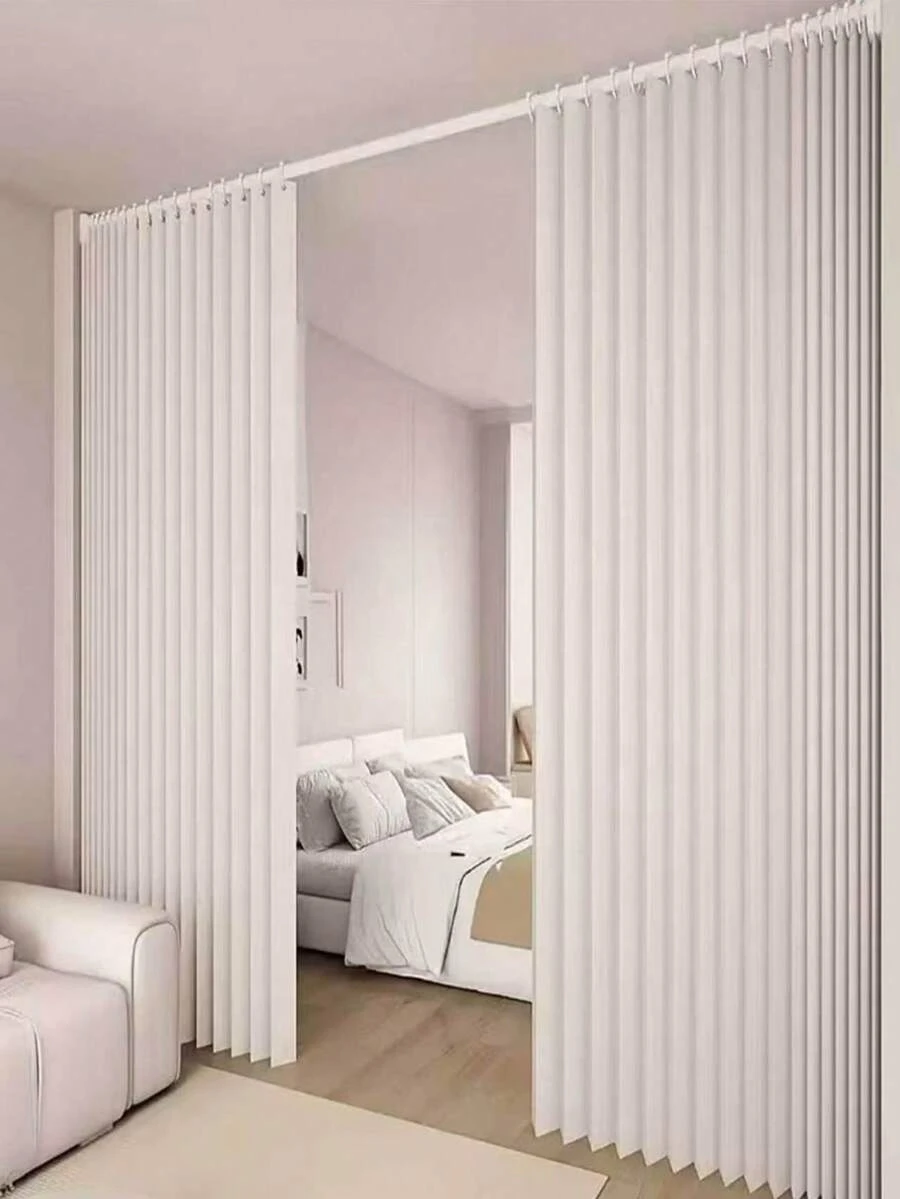 Foldable Door Curtain - Machine Washable Privacy Screen With Hooks, Suitable For Bedroom, Bathroom, Kitchen, Living Room - All Season Home Decor - C - View 1