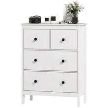4-Drawer Chest, For Clothing & Bedding - 白色 - 查看 4