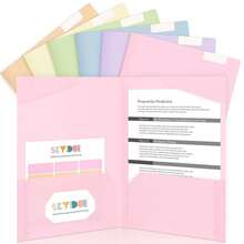 1/5/10pcs Plastic File Folders, Document Storage Organizers, Waterproof Heavy Duty Multi-Purpose Portable Expanding File Pockets, For Office, Company, Students, Exam Papers, Random Cover Label Cards, Back To School Season, School Supplies - Multicolor - View 7
