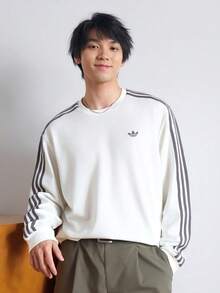 Adidas Originals Kaos Rajut Lengan Panjang Tanpa Kerah Pria CALI TEE LS M TLC8312 - Hitam dan Putih - View 1