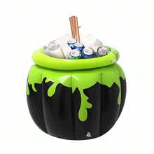 1pc Halloween Inflatable Cauldron Cooler, 23.6 X 26.4 Inch Giant Inflatable Black Cauldron And Stirring Rod Ice Bucket, Suitable For Swimming Pool Halloween Party Photo Props Decoration (Cauldron And Stirring Rod) - Ice Bucket - View 9