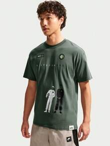 Nike Men's AS U NSW TEE LSE AF1 DNA Short Sleeve T-Shirt Knit Collarless Short TIM3739-303 - Dark Green - View 4