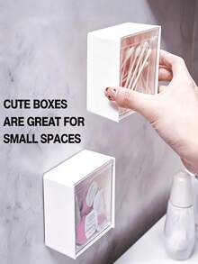 1/2/4pcs Wall Mounted Storage Boxes, Wall-Mounted Storage Boxes, Cosmetic Organizer, Transparent Organizer Boxes, Suitable For Bathroom, Storage Room, Kitchen, Laundry Room, Utility Room, Inside Cabinet, Storage Supplies - Multicolor - View 10