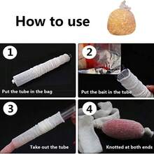 5m Mesh Bait Bag Set, Fast Dissolving Water-Soluble Mesh Refill, Fishing Accessory, Includes Funnel And Piston, Suitable For Granular Bait - Multicolor - View 6