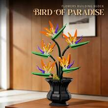 500+Pcs Assorted Building Block Flowers, Magnolia Bouquet, Exquisite Building Block Flower Set, Realistic Floral Arrangement, 500+Pcs Bagged, DIY Indoor Decor Ornament, Everlasting Flowers, Suitable For Warm And Romantic Bouquet - Three-color Building Block Vase - View 3