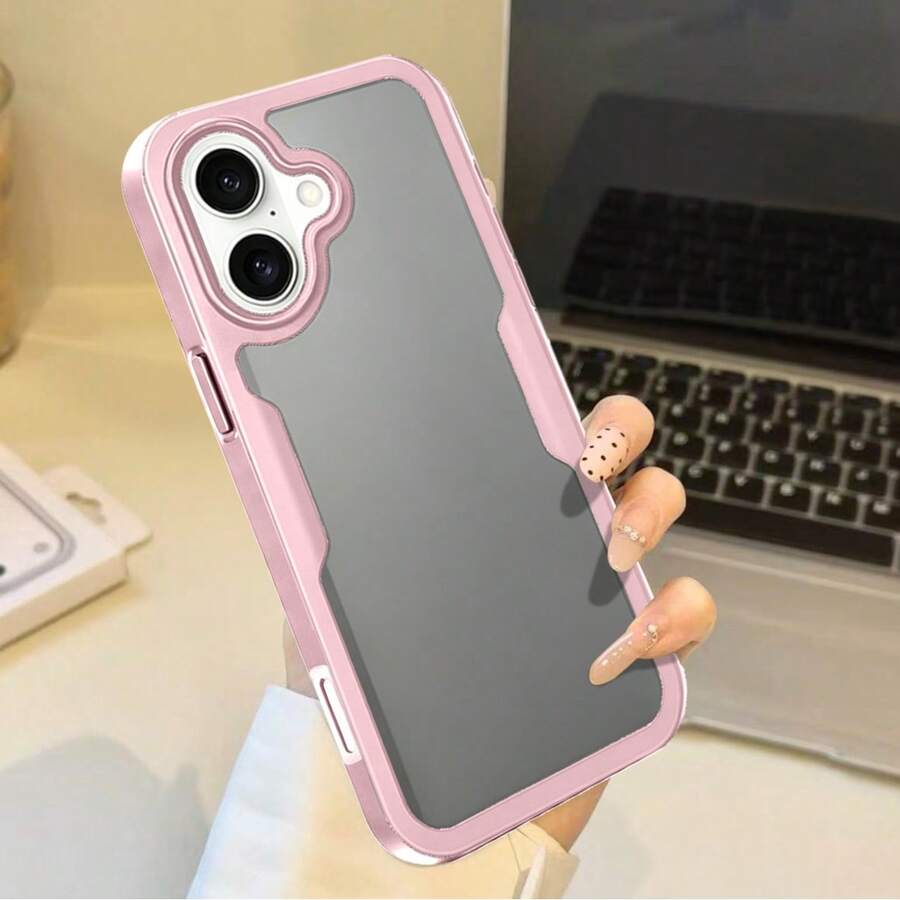 Transparent Full Coverage Phone Protective Case Compatible With IPhone 12, 13, 14, 15, 16, 17, 17 Pro Max, S22, 23, 24, 25, 26 Plus, Ultra A07, 15, 35, 55, 07, 17, 57 - Pink - View 1
