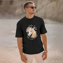 Just A Girl Who Loves Horses Cute Horse Lover Flower ShirtEssential Unisex Jersey Tee   Timeless Slim Fit Streetwear Style - Shape - View 8