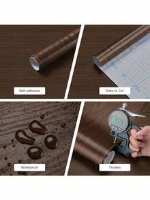 1m/3m/5m Walnut Wood Grain Background Decorative Sticker, Cabinet, Table & Chair Refurbishment Wallpaper - Walnut Wood - View 4