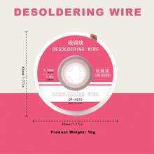 低殘留脫焊吸錫帶 2.5mm 寬 1.5m CP-2515 焊錫移除帶 PCB 電路板維修脫焊工具 - 4mm - 查看 5