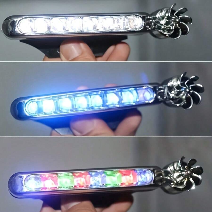 2pcs Wind-Powered LED Driving Lights And Ambient Lights, Battery-Free Universal Decorative Wind Turbine Lights, Non-Destructive Installation