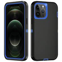 Durable Shockproof Protective Case For Phones - Black/Blue, Heavy-Duty Dual-LayercShock-Absorbing Protective Shell, With Port Dust-Proof And Scratch-Resistant, Compatible With IPhone Series, Unisex, Everyday Use - Black Blue - View 68