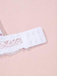 Women Floral Lace Push Up Bra For Small Bust, Comfort Breathable Underwire Bra, Adjustable Thin Straps Elegant Lingerie For Daily Wear - White - View 8