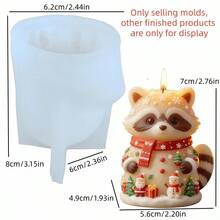 SUPWANPENG 1 pieza Molde de silicona con diseño en relieve de bufanda navideña, mapache, Papá Noel, muñeco de nieve y árbol de Navidad, molde de fundición DIY hecho a mano para hacer adornos, velas de aromaterapia, compatible con resina, yeso, arcilla, cemento, hormigón, molde de decoración de ambiente de escritorio, perfecto para decoración del hogar, Día de San Valentín, Día de la Madre, Día del Padre, regalo de Navidad, molde hecho a mano - Molde NO W10035 - Ver 9