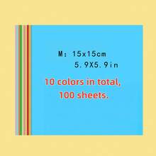 Juego de 100 hojas de papel origami de colores mixtos, 10 colores de papel de colores aleatorios para manualidades DIY, papel de papelería multiusos para impresión de color - A - Ver 10