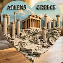 Athens Heart-Shaped Parthenon Doric Columns And The Cradle Of Magnet Where The Ancient Stones Whisper A Love Letter To Civiliztion Keepsake For All Metal Surfaces Throughout The Home - A - View 1