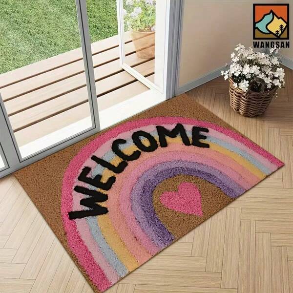 1 Piece Rainbow Print Ultra-Fine Fiber Bathroom Mat, Door Mat, Bathroom Mat, Suitable For Bathroom, Bedroom, Kitchen, Entrance Hall, Indoor And Outdoor Use, Bathroom Accessories And Decoration, Perfect Gift For Moving Into A New Home