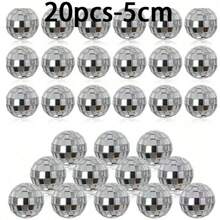 20pcs Mirror Disco Balls, Silver Reflective Glass Design, Refract Colorful Light Effects, Multiple Sizes Available, Can Be Hung Or Placed, Suitable For Party, Bar, Birthday Party, Wedding Scene Decoration, Create Retro Atmosphere, Also Can Be Used As Home Decor Ornament, Photography Prop, Atmosphere Decoration Item - Clear - View 11