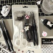 1 Set New Black Cat Theme Creative Cute Cartoon Stationery Set, Suitable For Office And School Use, Perfect Learning Reward - Sets - View 8
