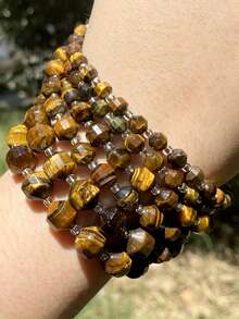 Natural Tiger Eye Stone Faceted Loose Spacer Diy Beads For Jewelry Making Diy Bracelet Necklace Charms Accessories 4/6/8/10mm - Magic Stone - View 17