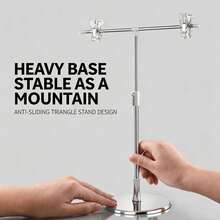 Photography Backdrop Stand Adjustable T-Shape Background Frame Support System With Clips, For Video Studio, POP Poster Stand, Desktop Mini Display Rack, T-Shaped Advertising Stand, Price Tag Clip, Telescopic Stainless Steel Display Stand - View 6