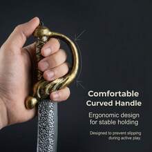 1件手繪塑料海盜劍道具 | 最受歡迎的復古武器配件，熱門萬聖節 Cosplay 道具劍，適用派對、舞台表演，聖誕生日禮物，成人用 - 隨機款式 - 查看 4
