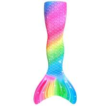 Girls Dopamine Summer Mermaid Tail Bikini Set, Fish Scale Print Ruffle Strap 3 Pieces Set - Multicolor - View 6